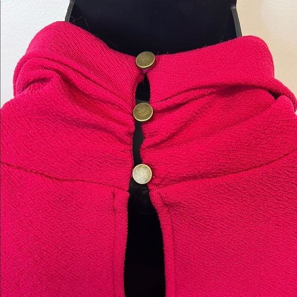 Opehlia Roe Pink Sleeveless Dress High Neck Keyhole Back & Ruffle Hem Size M - Picture 8 of 11